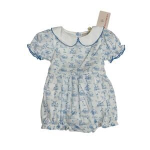 NWT Smockingbird 12M Bunny Toile Girl Bubble